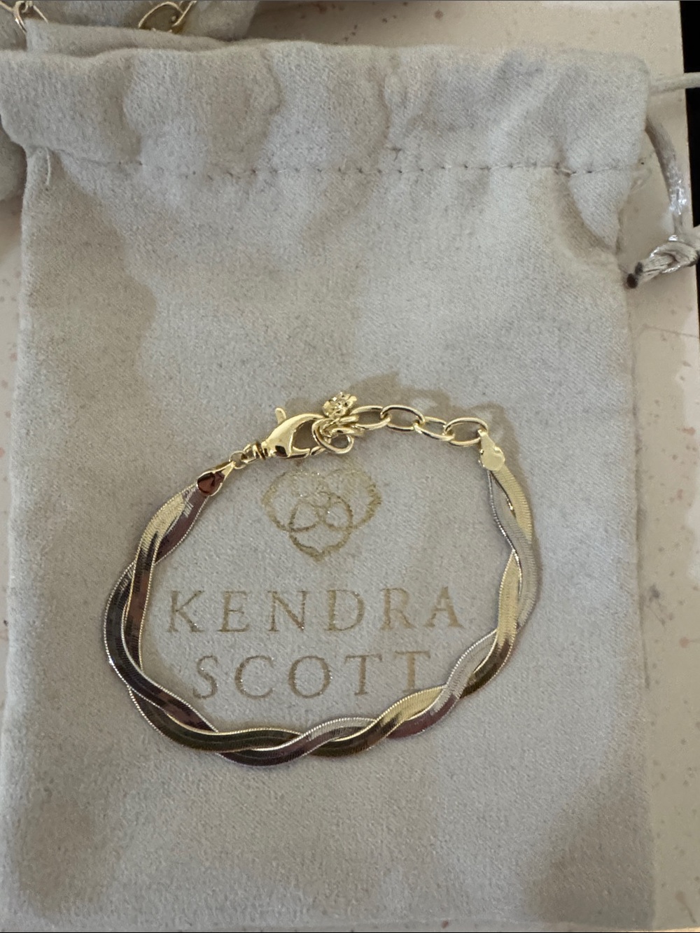 Kendra Scott Demi Fine Mixed Metal Twist Chain Bracelet - Gold & Silver // NWOT!